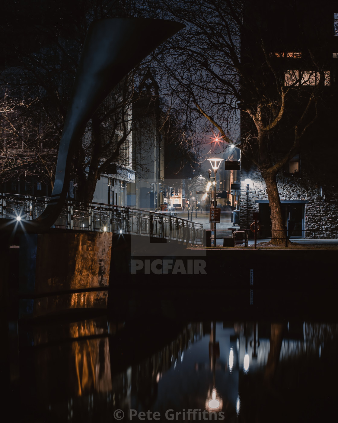 "Bristol Harbourside at Night" stock image