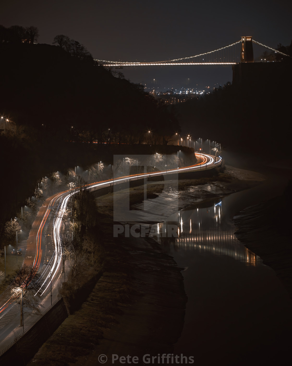 "Avon Gorge at Night" stock image