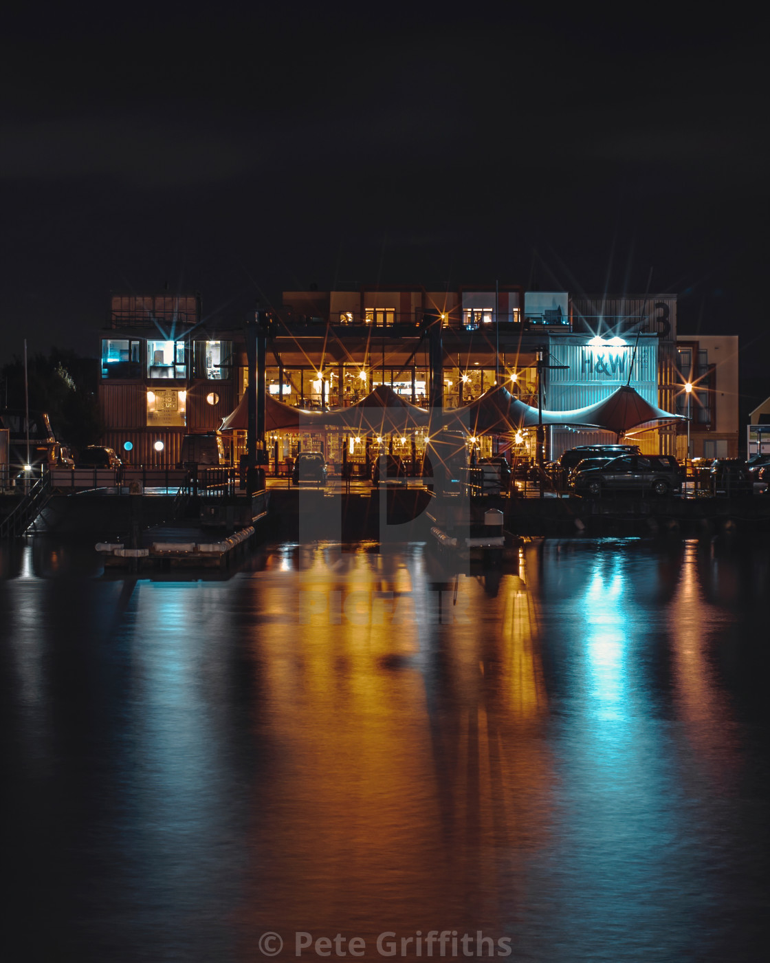 "Reflections at Night" stock image