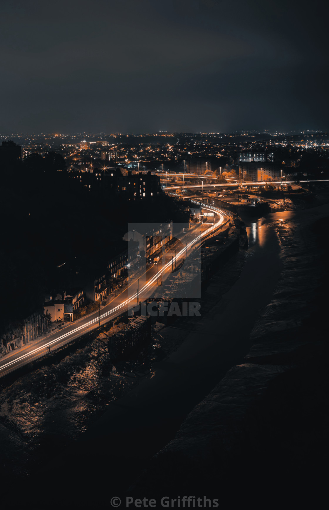 "Bristol at night" stock image