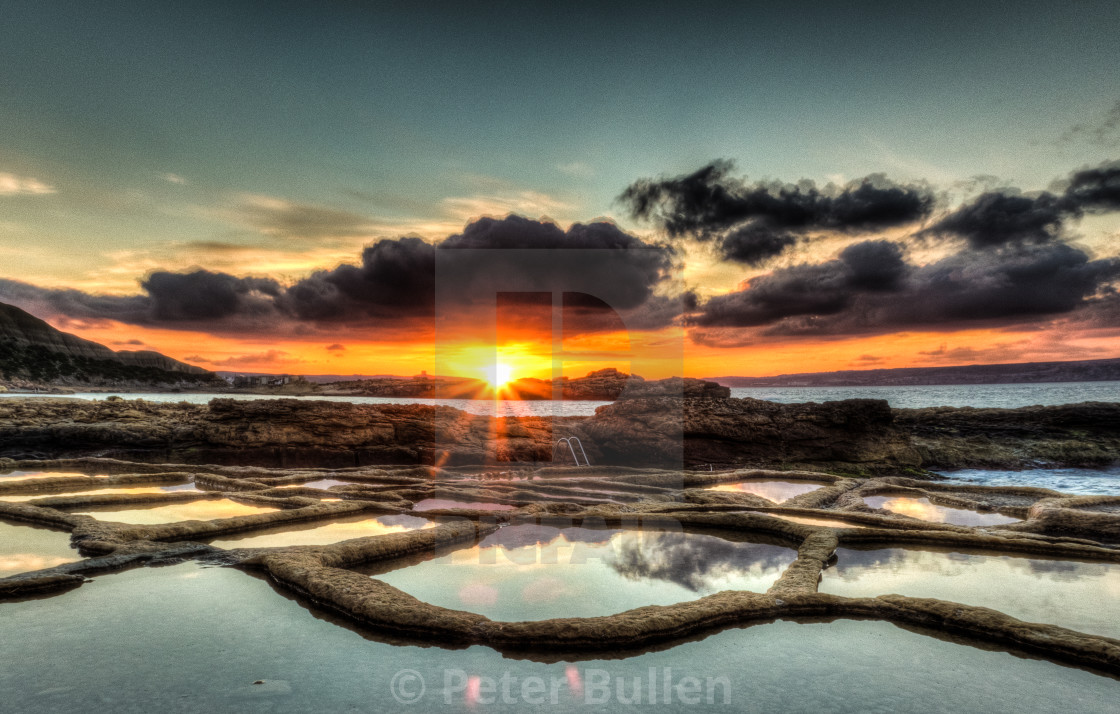 "Salt Pan Sunrise" stock image