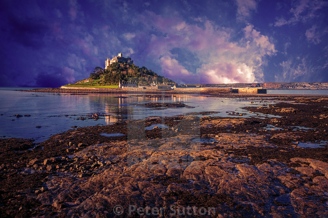 "Twilight Over St Michaels Mount" stock image