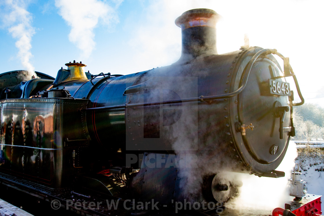 "Locomotive no. 5643, Class 5600, Origin GWR in use at Embsay and Bolton Abbey Steam Railway" by Peter W. Clark - 'photographer' - £10.00 "Locomotive no. 5643, Class 5600, Origin GWR in use at Embsay and Bolton Abbey Steam Railway" stock image