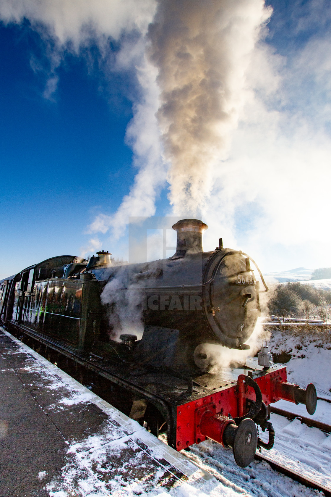 "Locomotive no. 5643, Class5600, Origin GWR in use at Embsay and Bolton Abbey Steam Railway" by Peter W. Clark - 'photographer' - £10.00 "Locomotive no. 5643, Class5600, Origin GWR in use at Embsay and Bolton Abbey Steam Railway" stock image