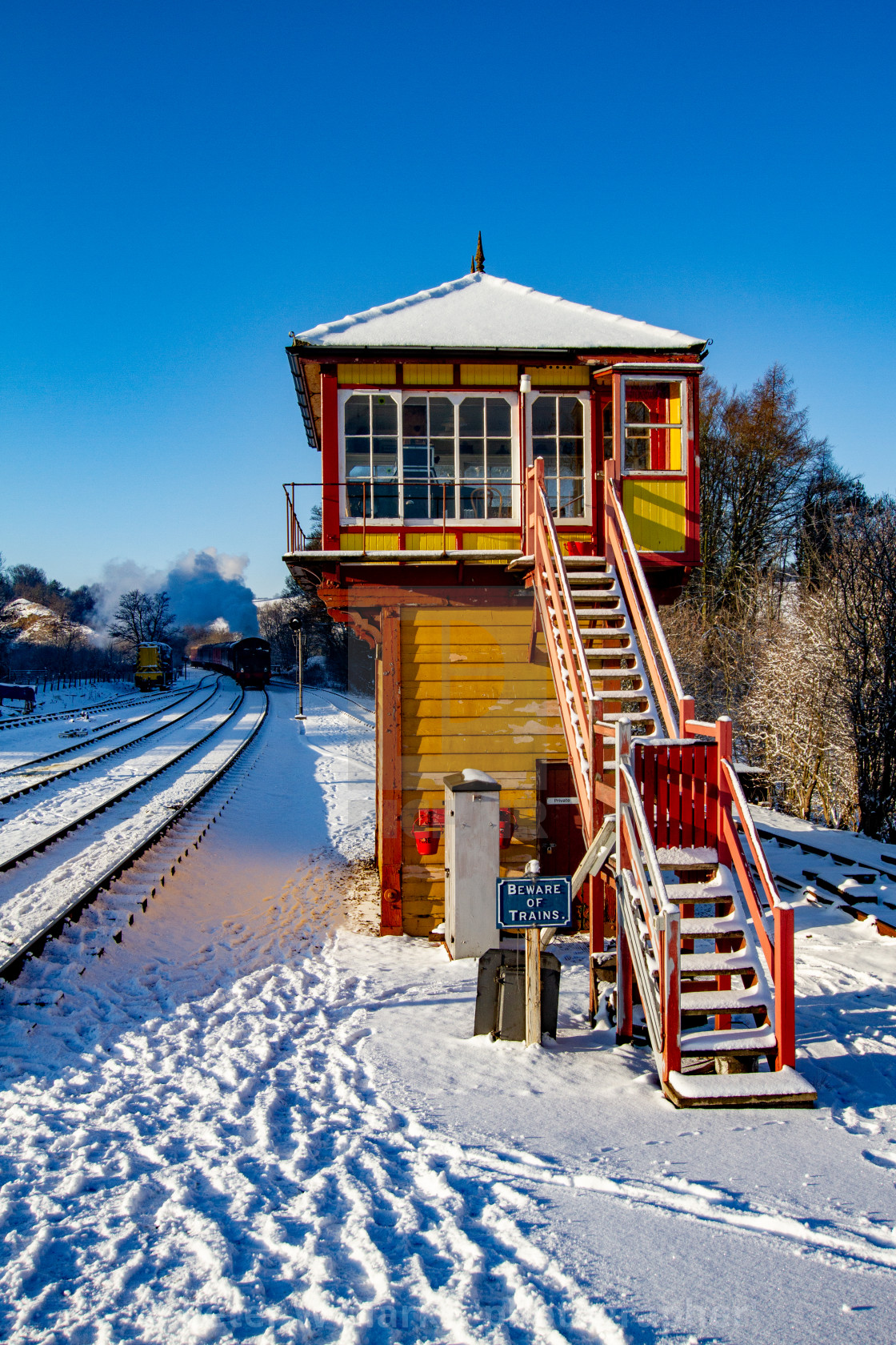 "Restored Signal Box at Embsay and Bolton Abbey Steam Railway, Yorkshire." by Peter W. Clark - 'photographer' - £10.00 "Restored Signal Box at Embsay and Bolton Abbey Steam Railway, Yorkshire." stock image