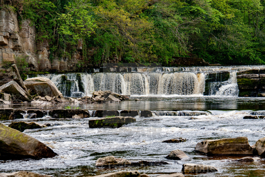"Richmond, North Yorkshire, Ricmond Waterfalls, River Swale." by Peter W. Clark - 'photographer' - £10.00 "Richmond, North Yorkshire, Ricmond Waterfalls, River Swale." stock image