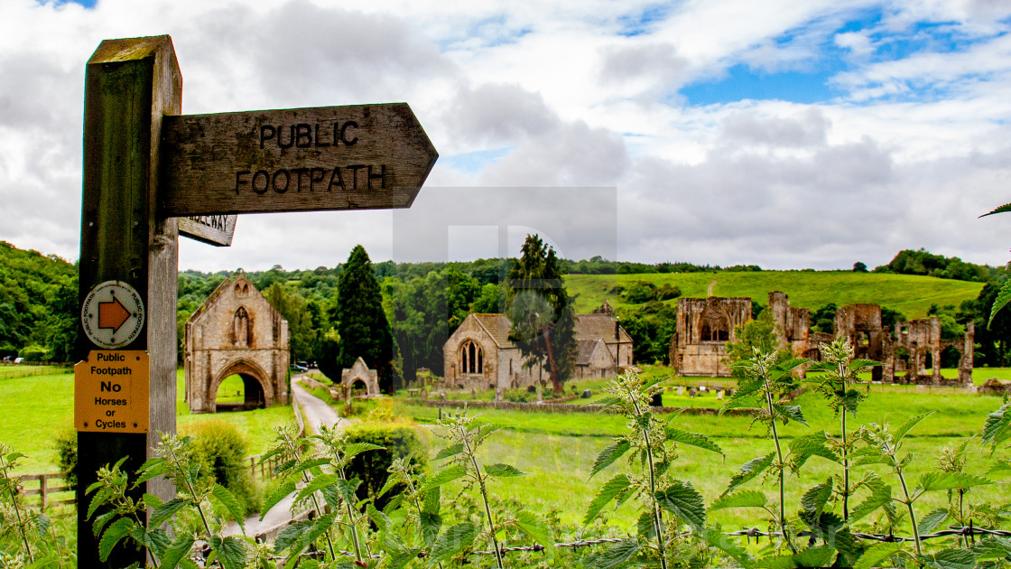 "The Ruins of The Abbey of St Agatha, Easby, Nr Richmond, Yorkshire." by Peter W. Clark - 'photographer' - £10.00 "The Ruins of The Abbey of St Agatha, Easby, Nr Richmond, Yorkshire." stock image
