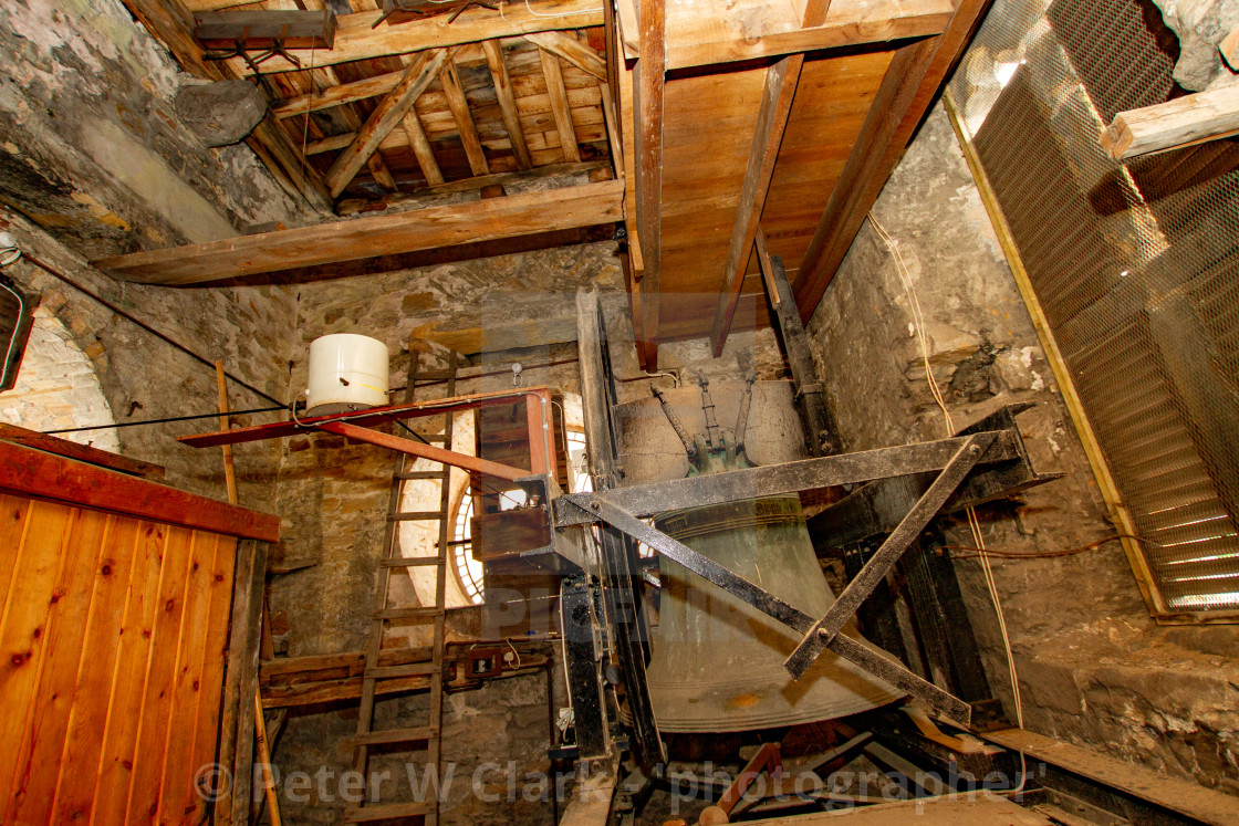 "Town Clock in Trinity Tower Interior, Richmond, North Yorkshire." by Peter W. Clark - 'photographer' - £15.00 "Town Clock in Trinity Tower Interior, Richmond, North Yorkshire." stock image