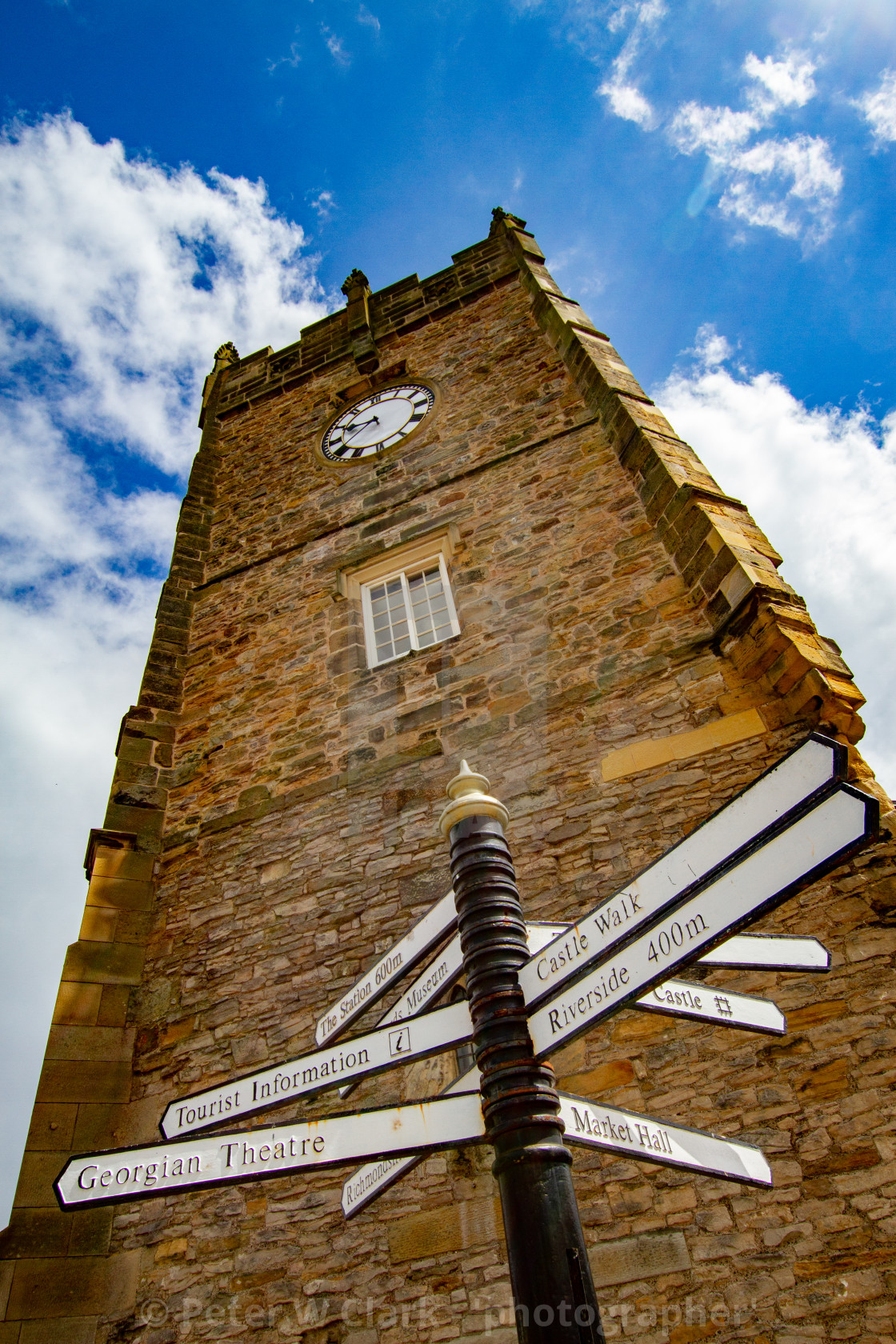 "Former Holy Trinity Church Tower a Grade I Listed Building in The Market Place, Richmond, North Yorkshire." by Peter W. Clark - 'photographer' - £15.00 "Former Holy Trinity Church Tower a Grade I Listed Building in The Market Place, Richmond, North Yorkshire." stock image