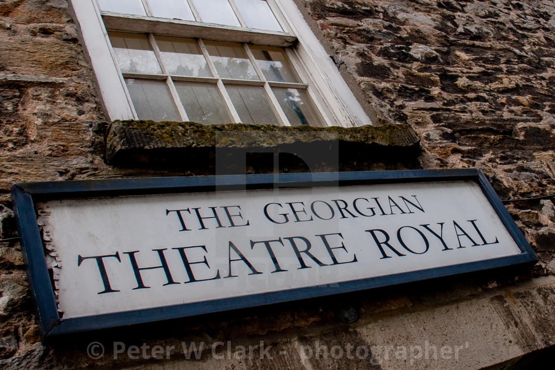 "The Georgian Theatre Royal, Sign and sash window above Entrance. Richmond, North Yorkshire." by Peter W. Clark - 'photographer' - £15.00 "The Georgian Theatre Royal, Sign and sash window above Entrance. Richmond, North Yorkshire." stock image