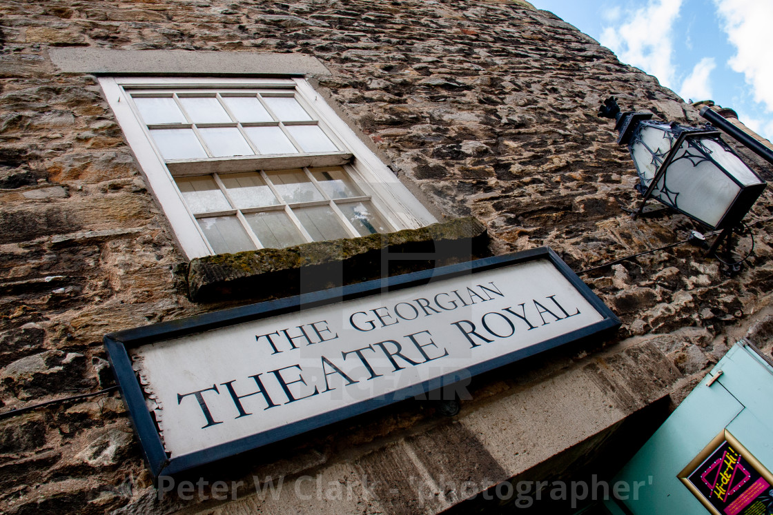 "The Georgian Theatre Royal, Sign above Entrance. Richmond, North Yorkshire." by Peter W. Clark - 'photographer' - £15.00 "The Georgian Theatre Royal, Sign above Entrance. Richmond, North Yorkshire." stock image