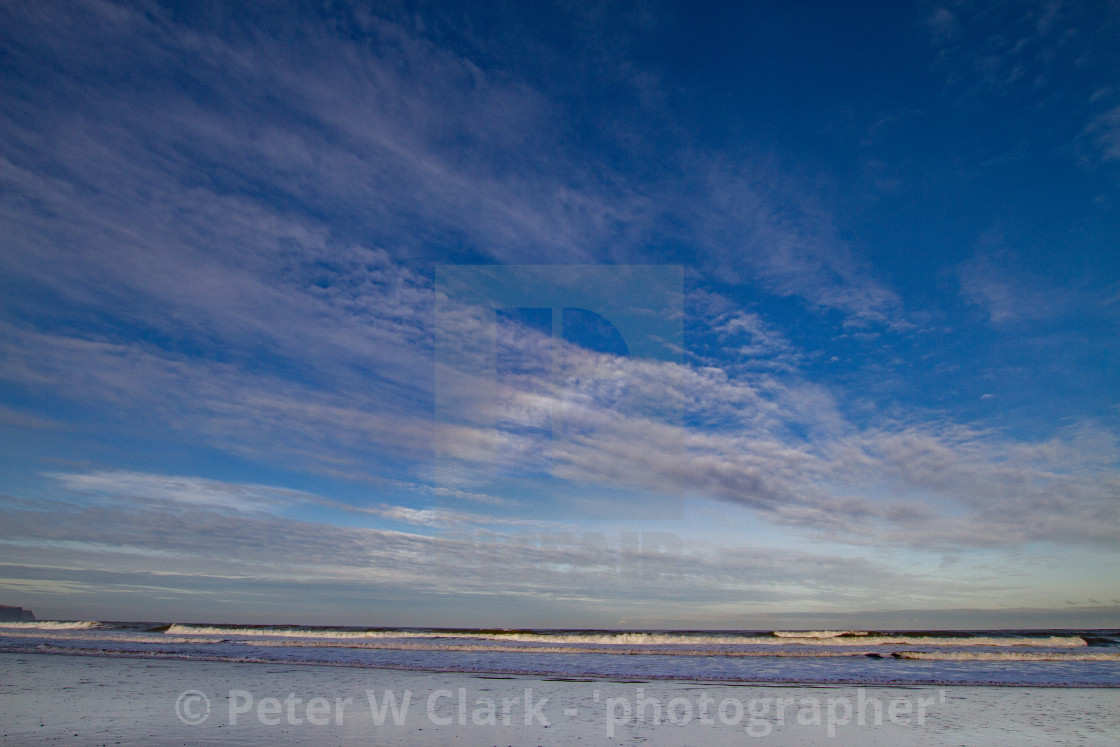 "Whitby, UK, Beach, Reflection. Blue Sky and Copy Space." by Peter W. Clark - 'photographer' - £20.00 "Whitby, UK, Beach, Reflection. Blue Sky and Copy Space." stock image