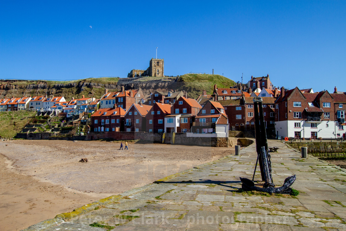 "Whitby,UK,Yorkshire,East coast, Old Anchor on Tate Hill Pier. St Mary's Church in the Background." by Peter W. Clark - 'photographer' - £20.00 "Whitby,UK,Yorkshire,East coast, Old Anchor on Tate Hill Pier. St Mary's Church in the Background." stock image