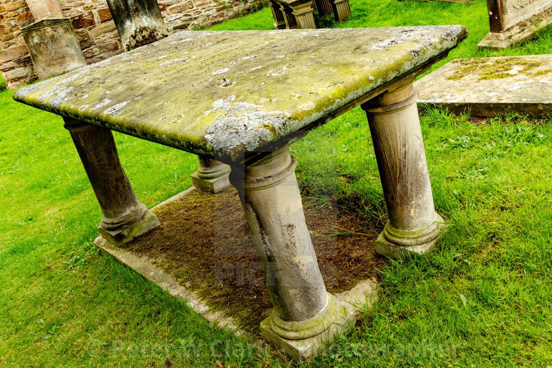 "Table Tomb, Parish Church of Saint Agatha, Easby, near Richmond, North Yorkshire." by Peter W. Clark - 'photographer' - £15.00 "Table Tomb, Parish Church of Saint Agatha, Easby, near Richmond, North Yorkshire." stock image