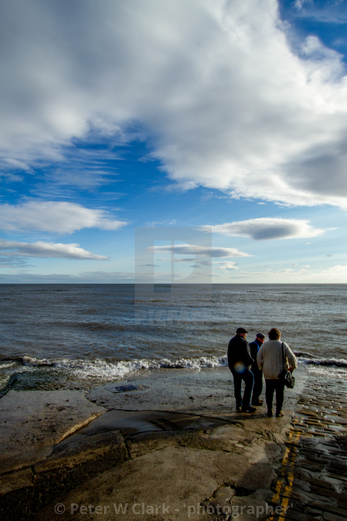 "Robin Hoods Bay, Yorkshire, England. Slipway at high tide" by Peter W. Clark - 'photographer' - £15.00 "Robin Hoods Bay, Yorkshire, England. Slipway at high tide" stock image