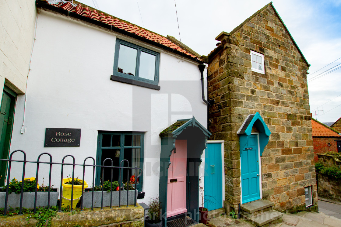 "Cottages, New Road, Robin Hoods Bay, Yorkshire, England." by Peter W. Clark - 'photographer' - £15.00 "Cottages, New Road, Robin Hoods Bay, Yorkshire, England." stock image