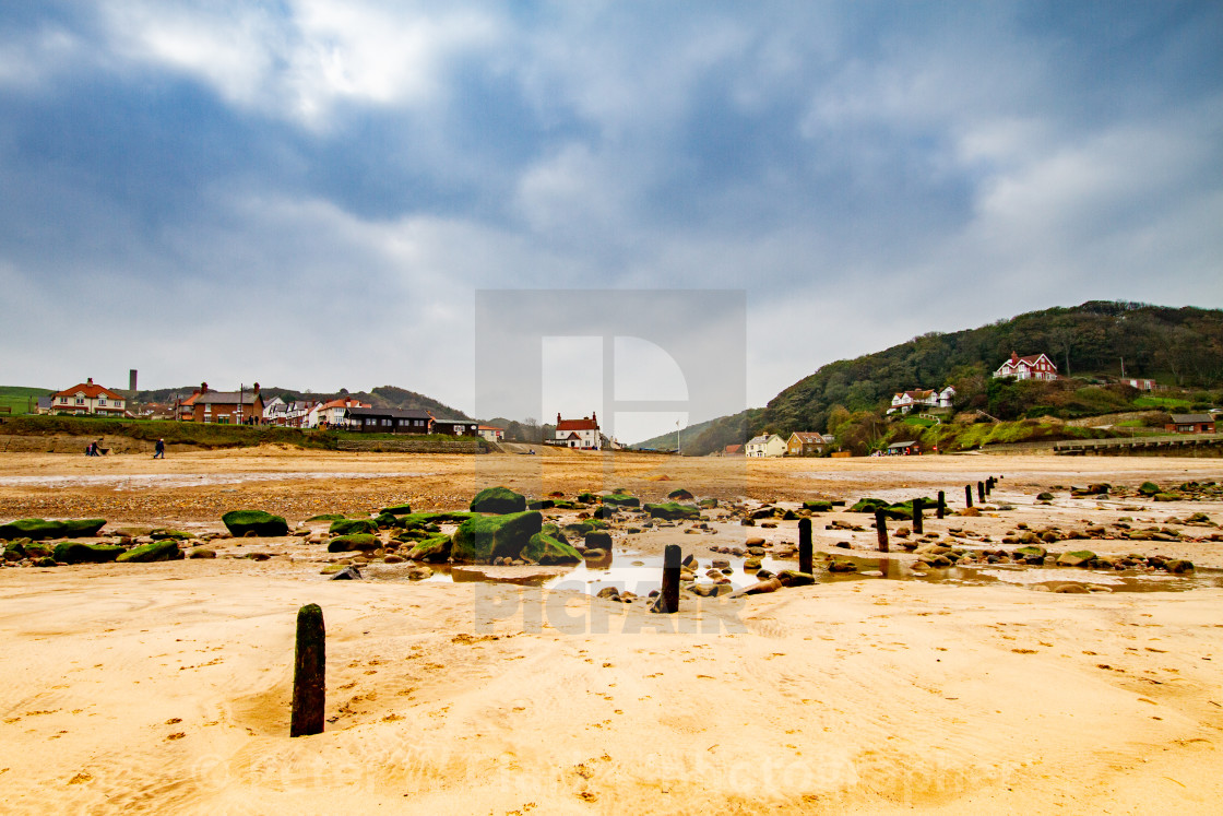 "Sandsend and the beach, Yorkshire, England." by Peter W. Clark - 'photographer' - £20.00 "Sandsend and the beach, Yorkshire, England." stock image