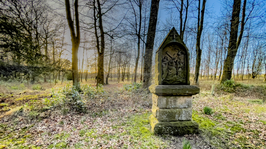 "Calvary, Stations of the Cross, Veronica offers Jesus a towel. Ilkley, West Yorkshire, England." by Peter W. Clark - 'photographer' - £15.00 "Calvary, Stations of the Cross, Veronica offers Jesus a towel. Ilkley, West Yorkshire, England." stock image