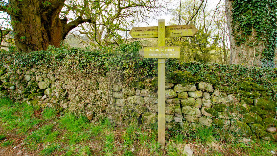 "Dales Way Walk ,Direction Sign, Near Burnsall, Yorkshire." stock image