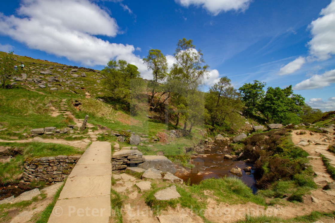 "Bronte Country, Footpath, The Bronte Way to Top Withens, a Derelict Farmhouse," by Peter W. Clark - 'photographer' - £10.00 "Bronte Country, Footpath, The Bronte Way to Top Withens, a Derelict Farmhouse," stock image