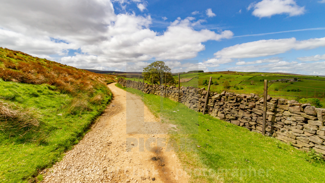 "Bronte Country, Footpath, The Bronte Way to Top Withens, a Derelict Farmhouse," stock image