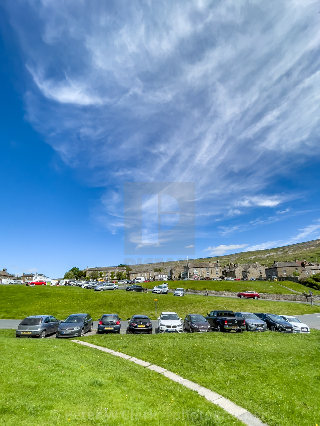 "Village Green, Reeth, Swaledale." by Peter W. Clark - 'photographer' - £10.00 "Village Green, Reeth, Swaledale." stock image