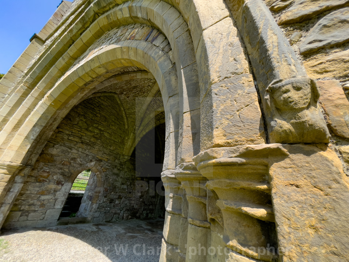"Easby Abbey, Richmond, The Gatehouse Ruins, entrance." by Peter W. Clark - 'photographer' - £10.00 "Easby Abbey, Richmond, The Gatehouse Ruins, entrance." stock image