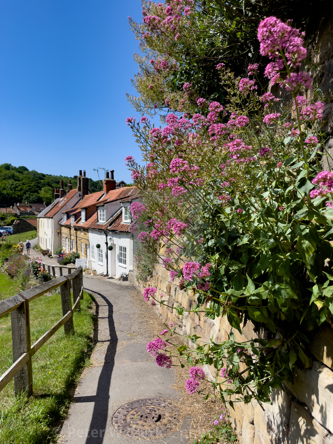 "Sandsend, Quaint Coastal Cottages" by Peter W. Clark - 'photographer' - £10.00 "Sandsend, Quaint Coastal Cottages" stock image