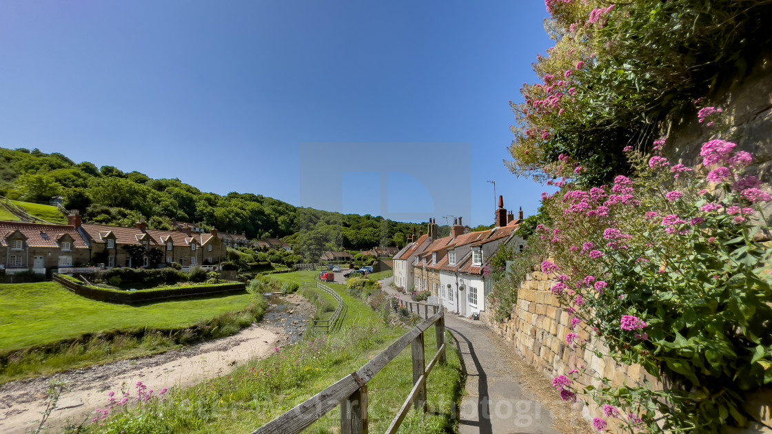 "Sandsend, Quaint Coastal Cottages" by Peter W. Clark - 'photographer' - £10.00 "Sandsend, Quaint Coastal Cottages" stock image