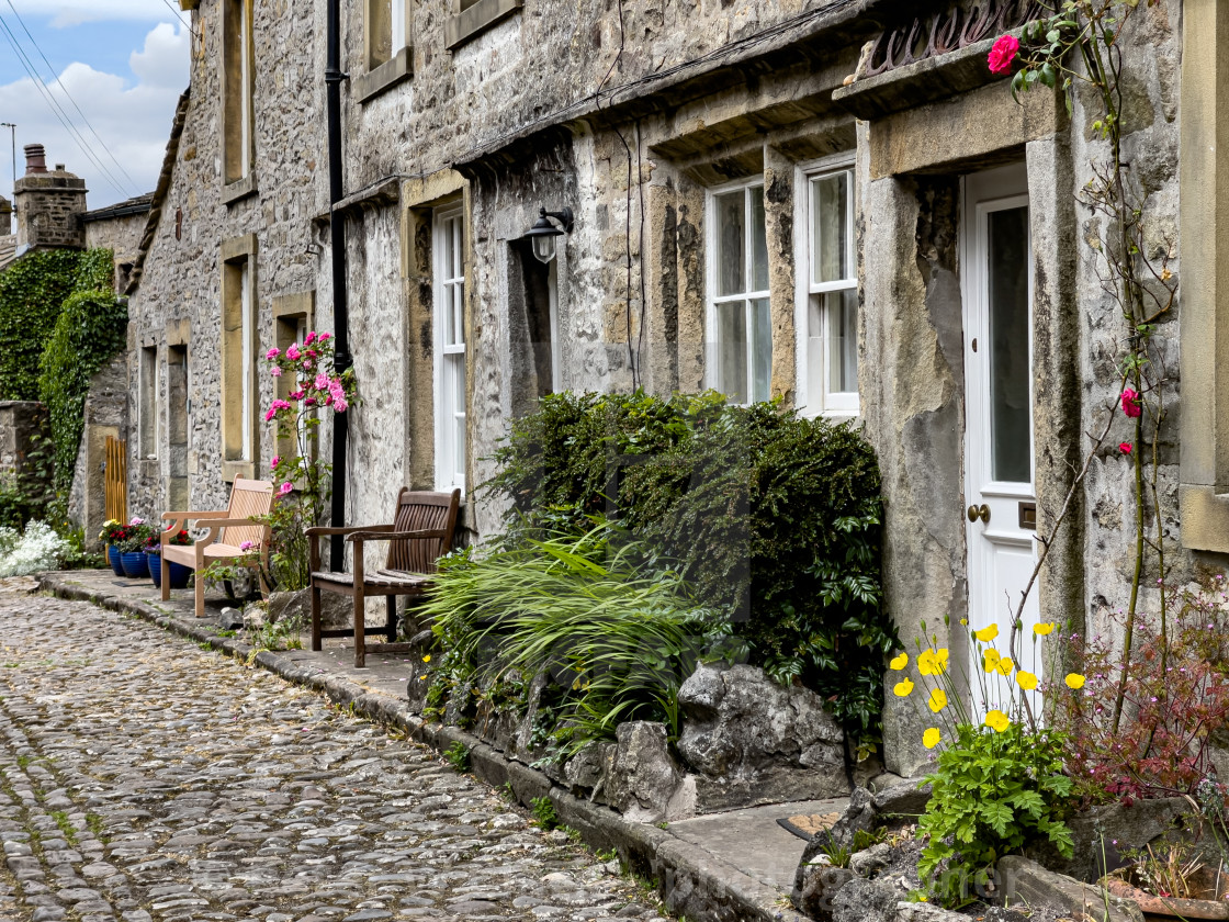 "Grassington, Yorkshire Dales. Cobbled Street." by Peter W. Clark - 'photographer' - £10.00 "Grassington, Yorkshire Dales. Cobbled Street." stock image