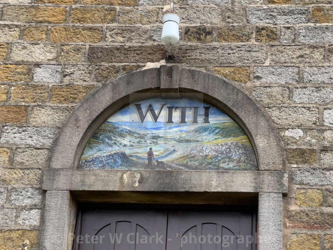 "Grassington Methodist Church, Yorkshire Dales, Arched Window Sign." by Peter W. Clark - 'photographer' - £5.00 "Grassington Methodist Church, Yorkshire Dales, Arched Window Sign." stock image