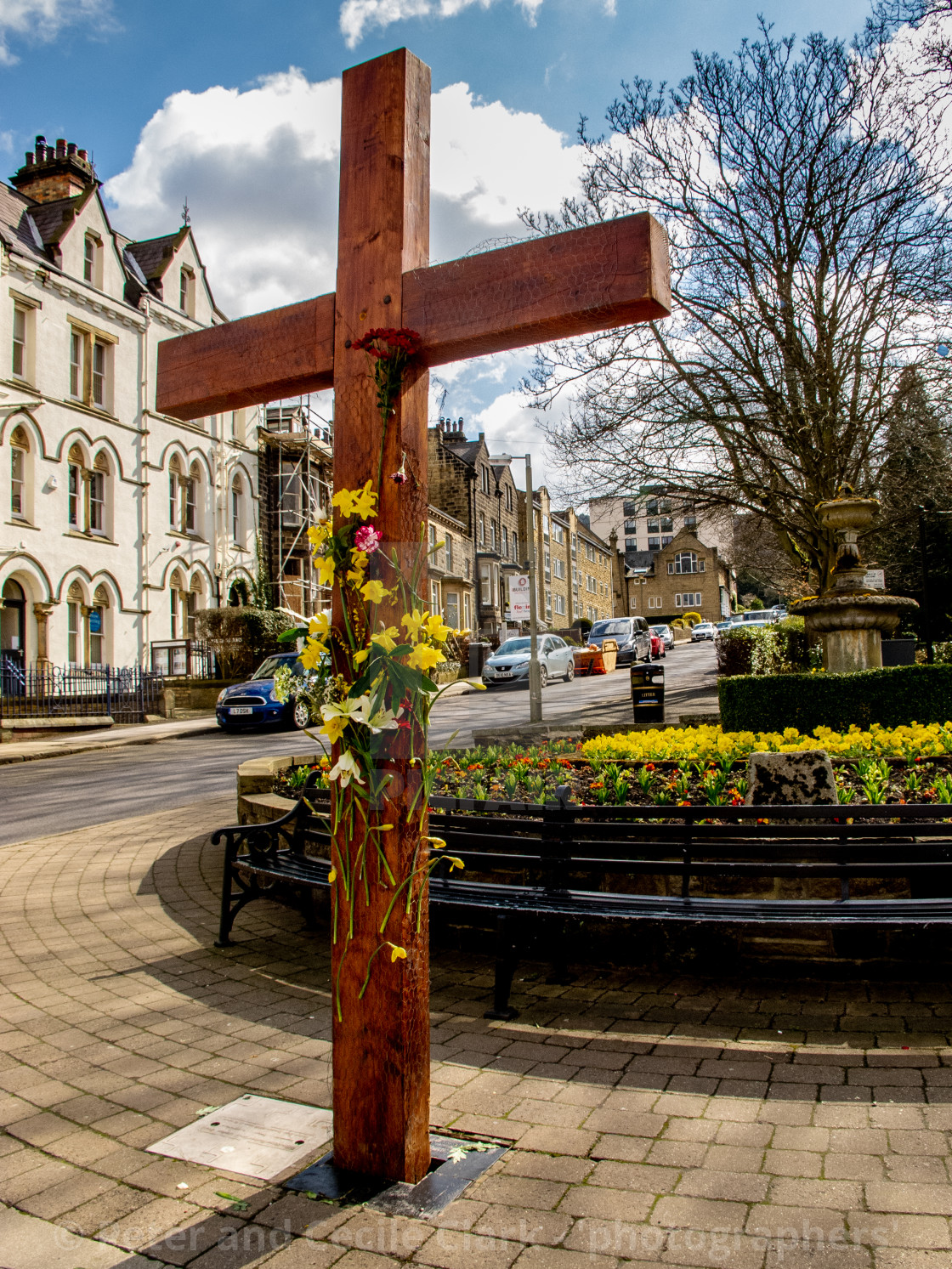 "Easter Cross, Ilkley" stock image