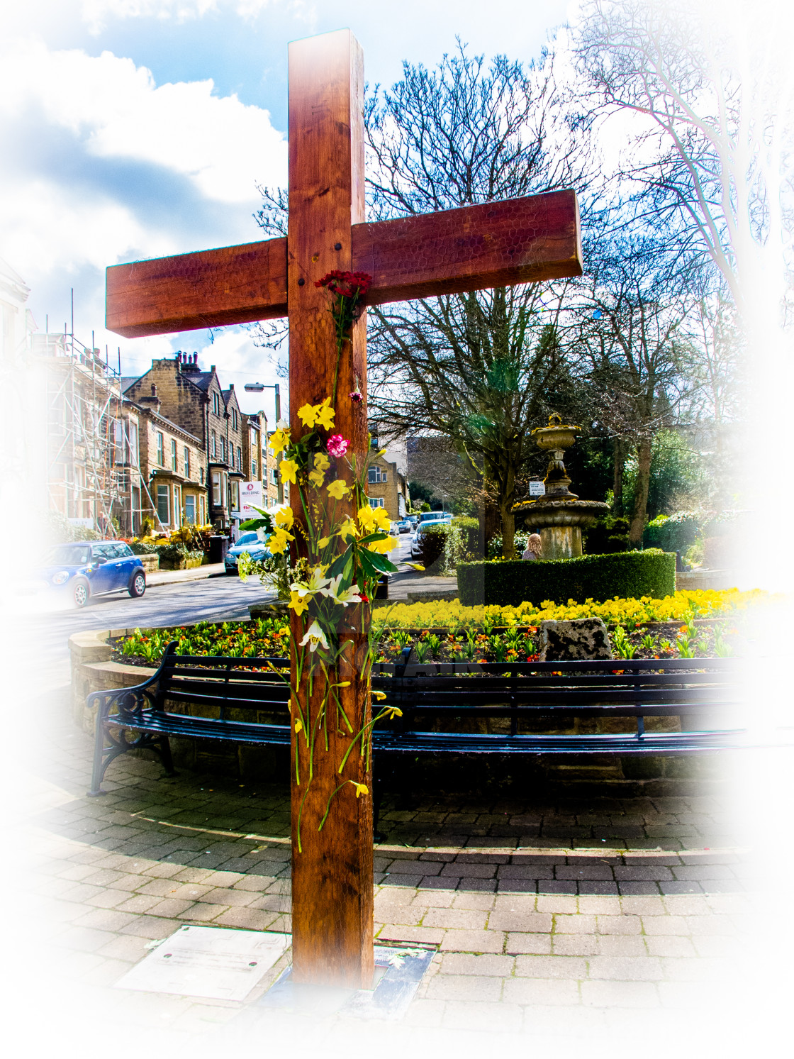 "Easter Cross, Ilkley" stock image