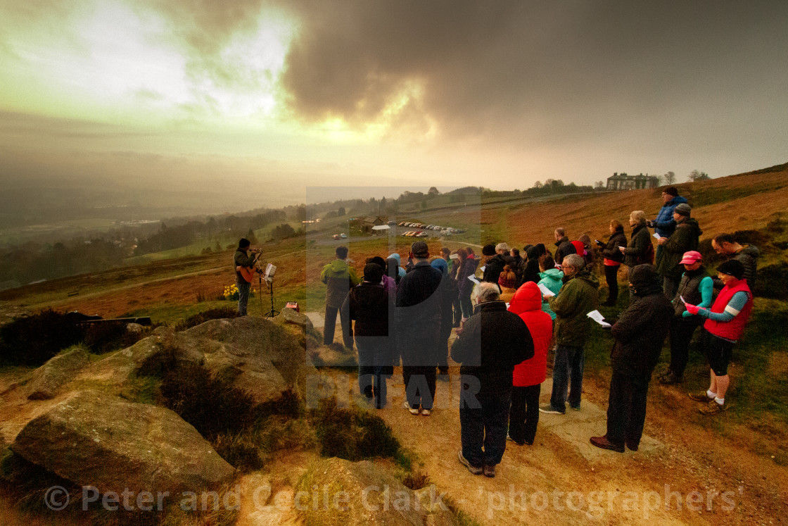 "Son Rise Service, Easter, Ilkley." stock image