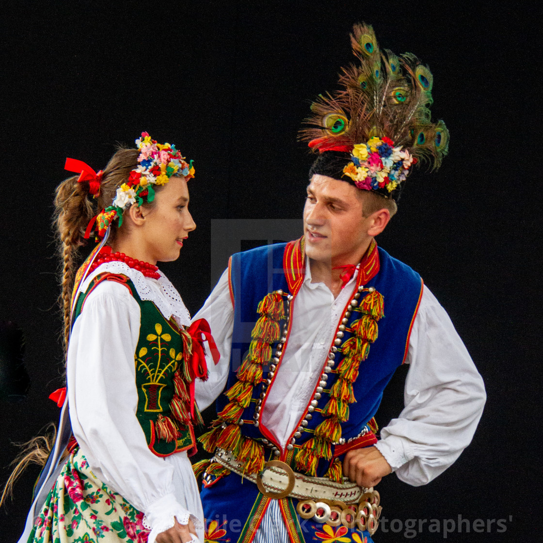 "Photographs of participants at the International Festival of Children and Youth Folk Groups. Krakow, Poland.2013" stock image