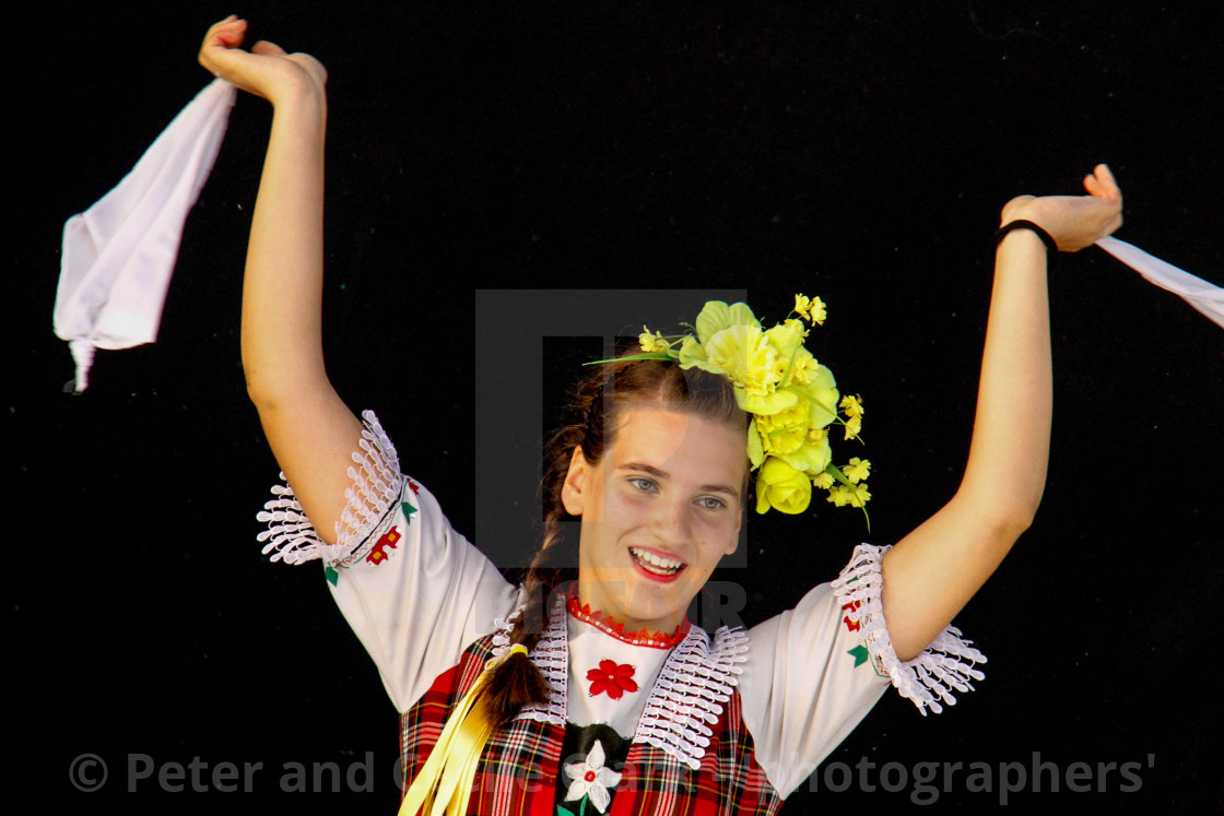 "Photographs of participants at the International Festival of Children and Youth Folk Groups. Krakow, Poland.2013" stock image