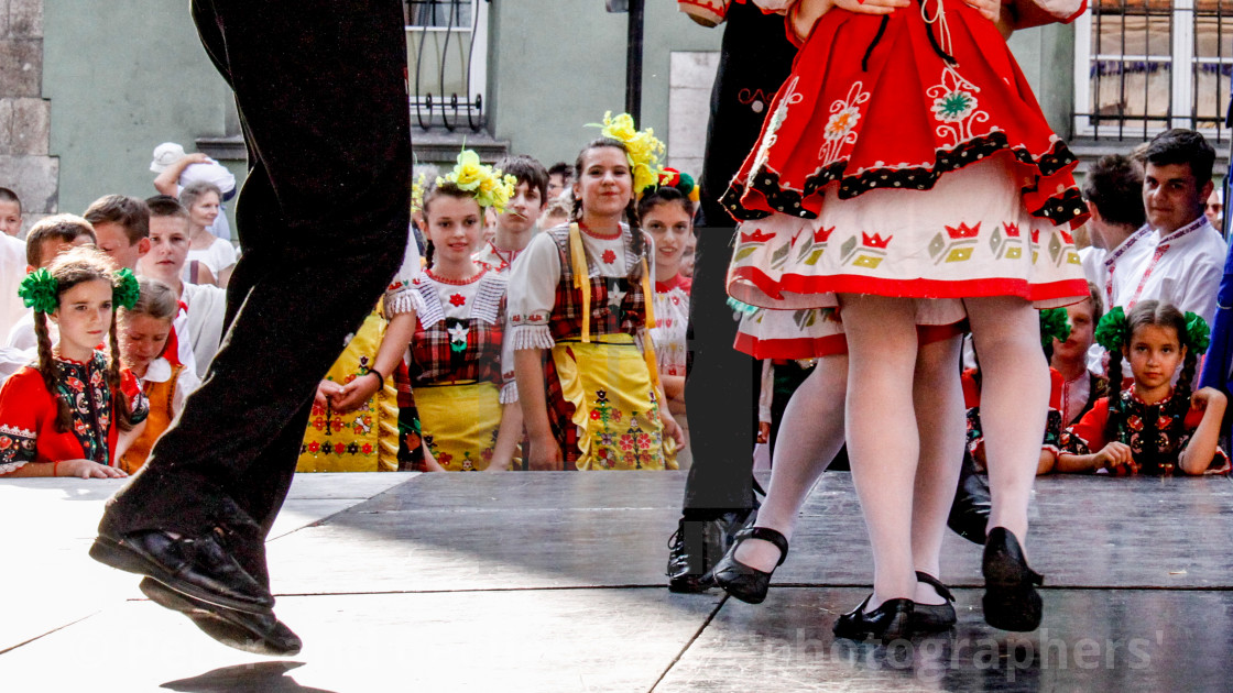 "Photographs of participants at the International Festival of Children and Youth Folk Groups. Krakow, Poland.2013" stock image