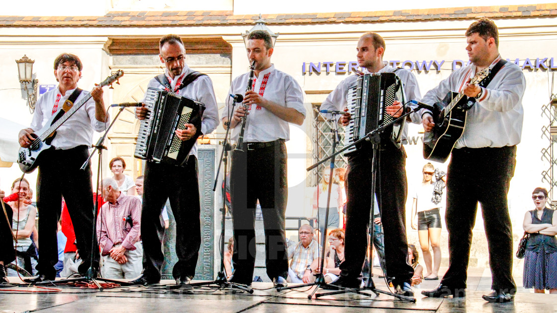 "Photographs of participants at the International Festival of Children and Youth Folk Groups. Krakow, Poland.2013" stock image