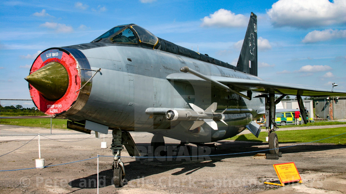 "English Electric Lightning F6 at the Yorkshire Air Museum in Elvington, York, Yorkshire." stock image