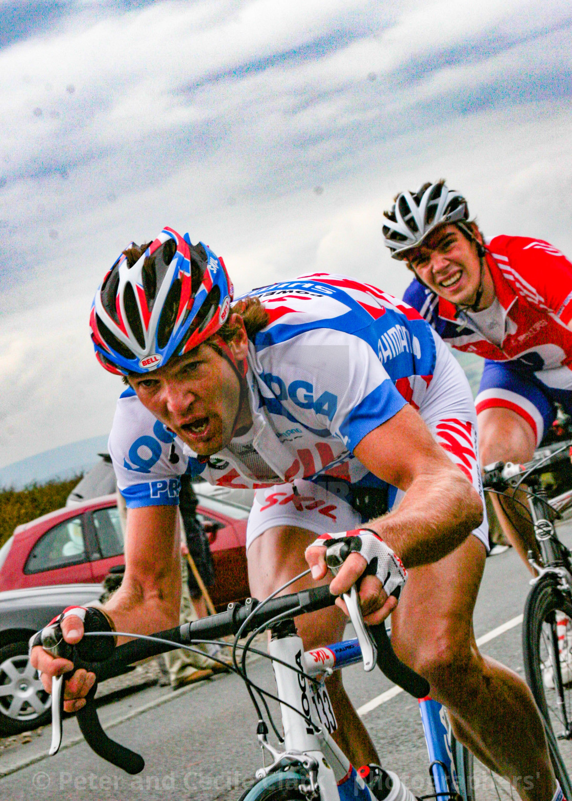 "Participants 2007 Tour of Britain, Ilkley, Cow and Calf Climb" stock image