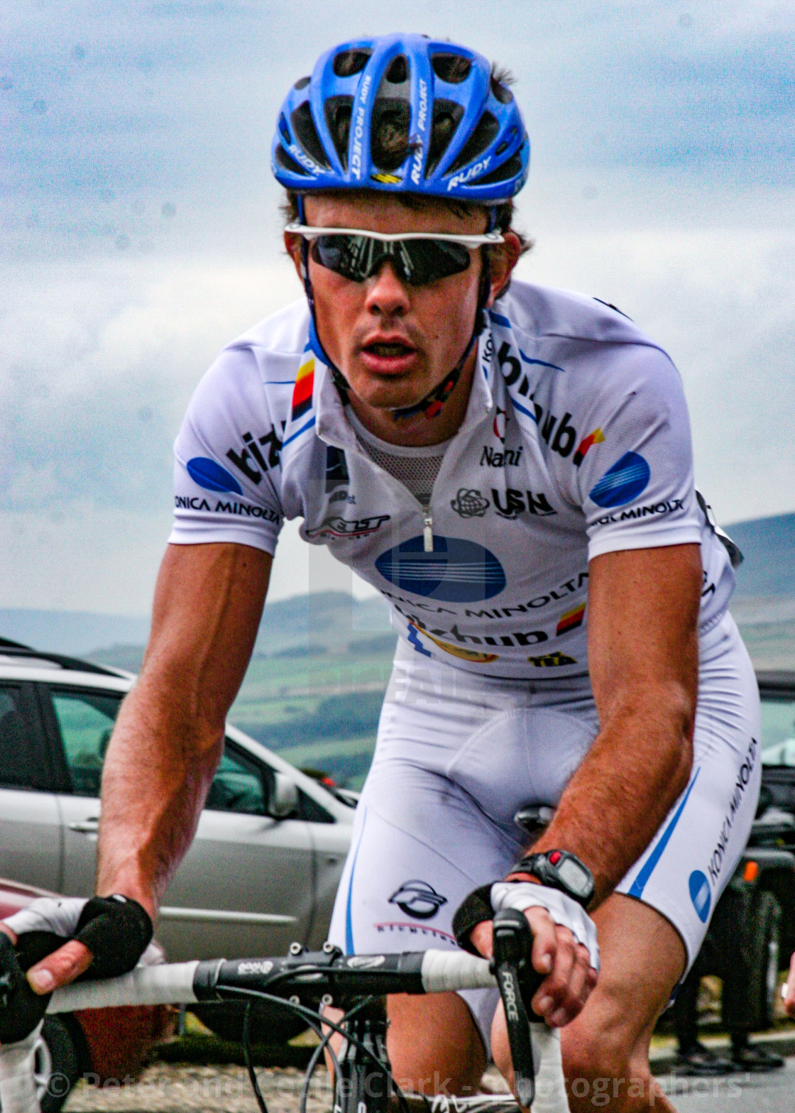 "Participants 2007 Tour of Britain, Ilkley, Cow and Calf Climb" stock image