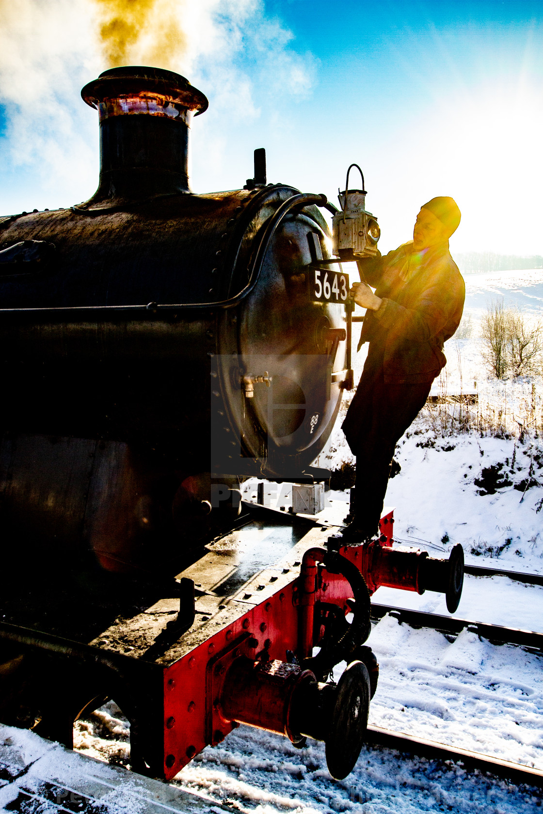 "Locomotive no. 5643, Class 5600, Origin GWR in use at Embsay and Bolton Abbey Steam Railway" stock image