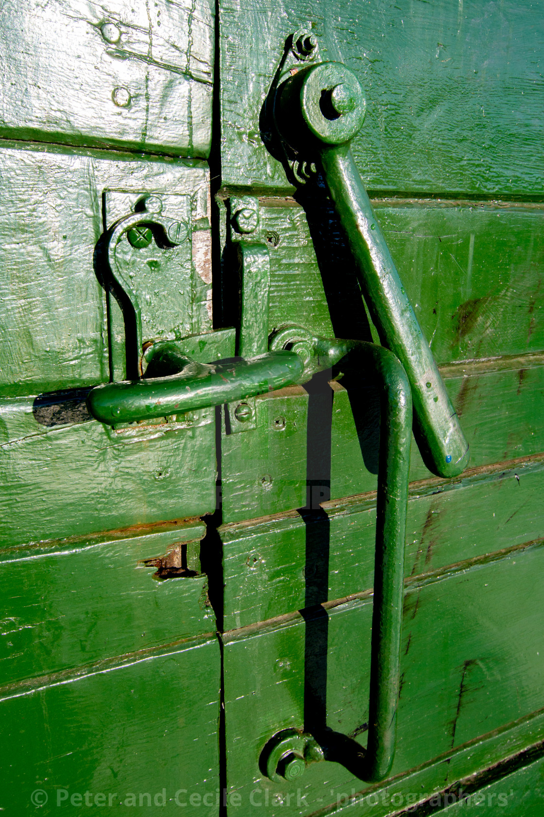 "Rolling Stock, Wagon Door Mechanism at Embsay and Bolton Abbey Steam Railway, Yorkshire." stock image