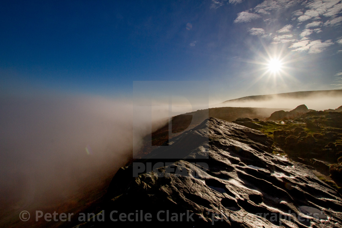 "Ilkley Moor in Early Morning Mist" stock image