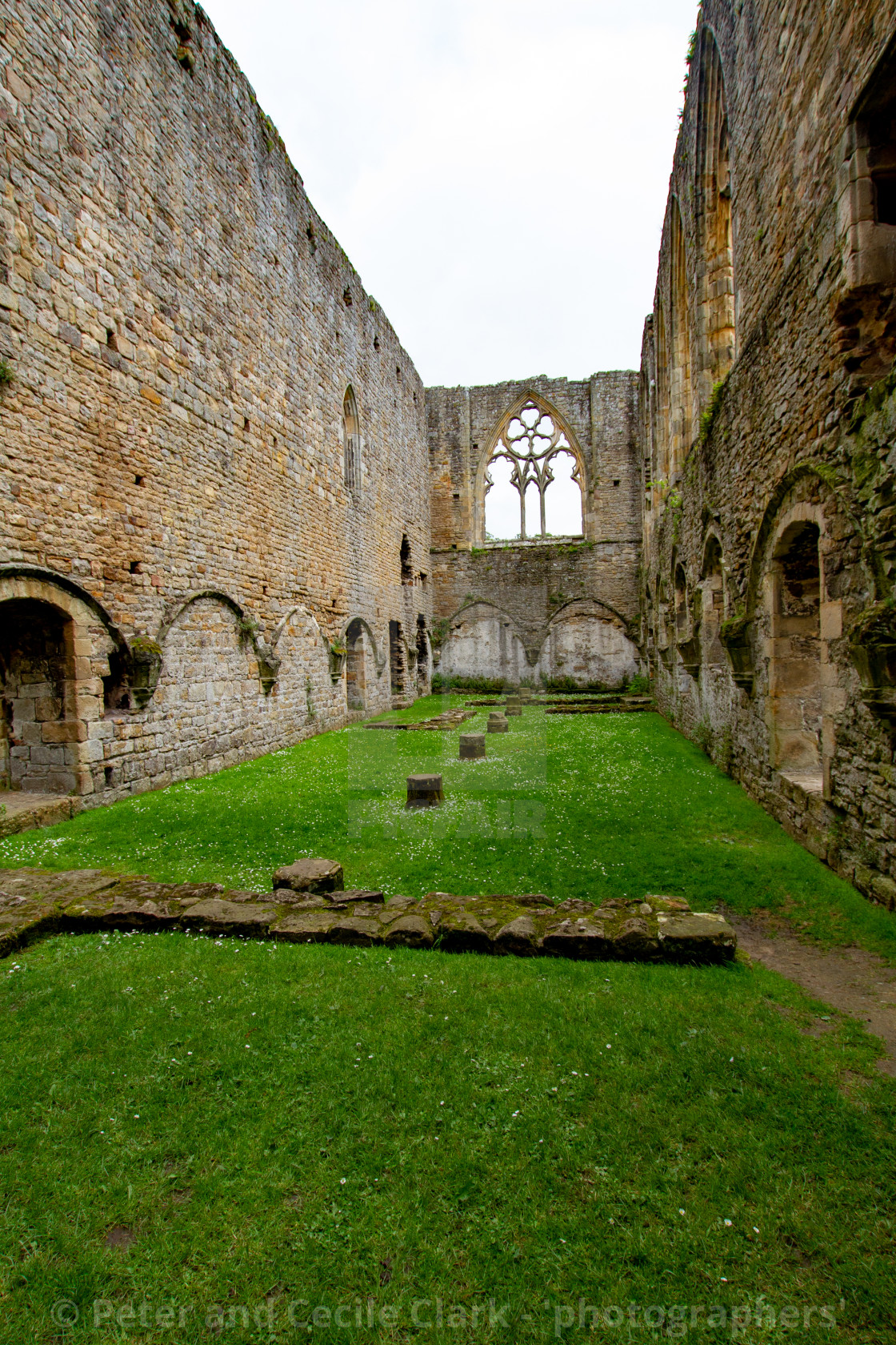 "The Ruins of The Abbey of St Agatha, Easby, Nr Richmond, Yorkshire." stock image