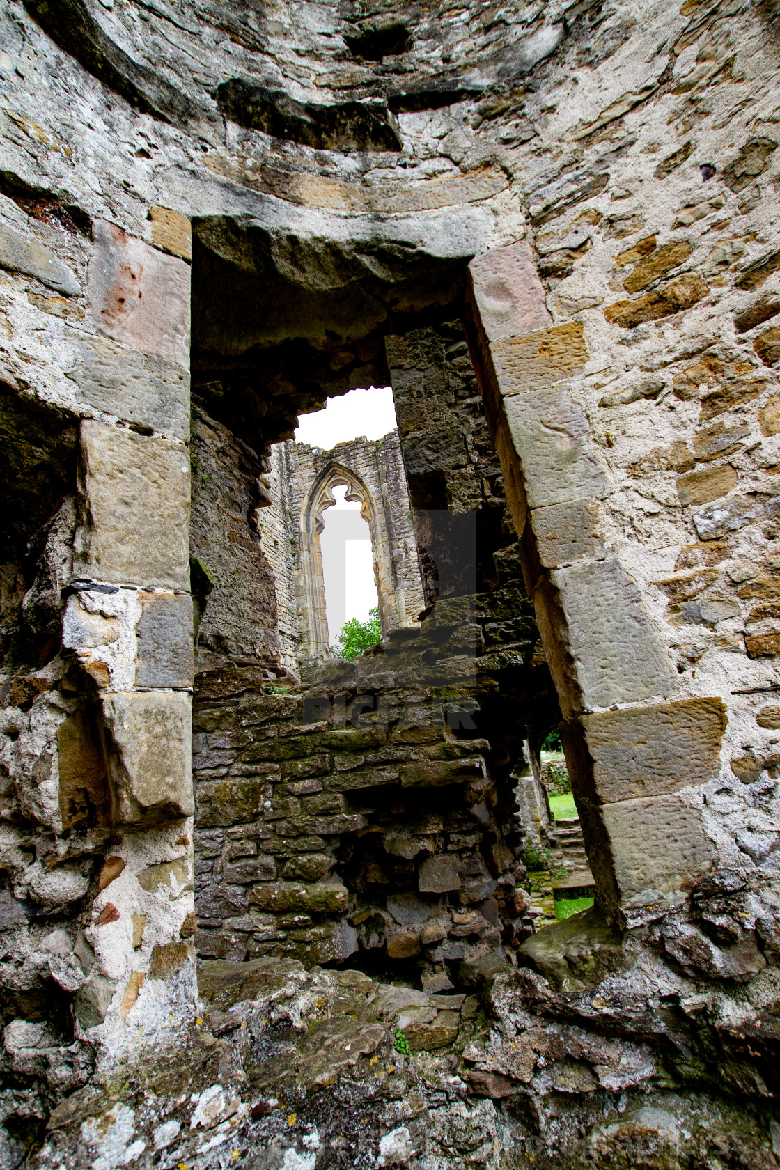 "The Ruins of The Abbey of St Agatha, Easby, Nr Richmond, Yorkshire." stock image