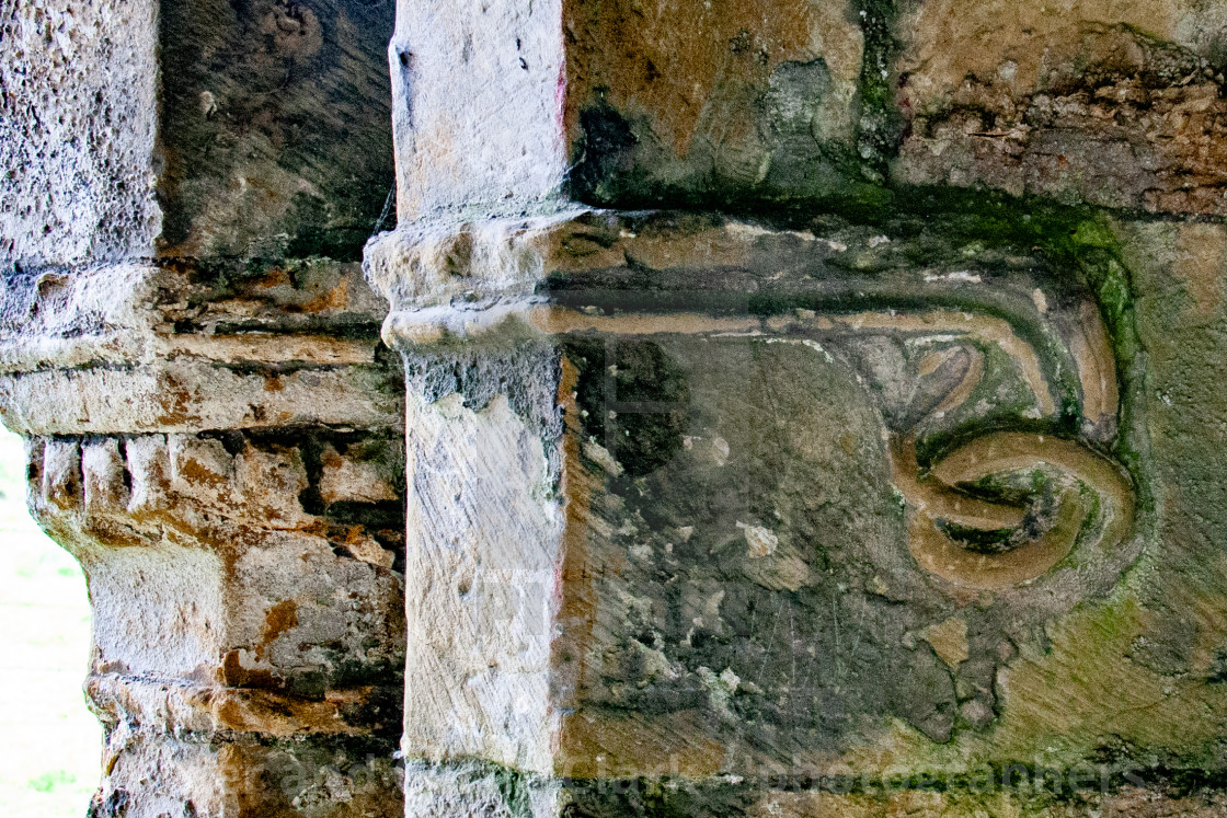 "The Ruins of The Abbey of St Agatha, Easby, Nr Richmond, Yorkshire." stock image