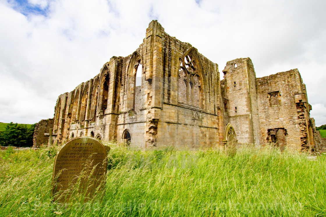 "The Ruins of The Abbey of St Agatha, Easby, Nr Richmond, Yorkshire." stock image