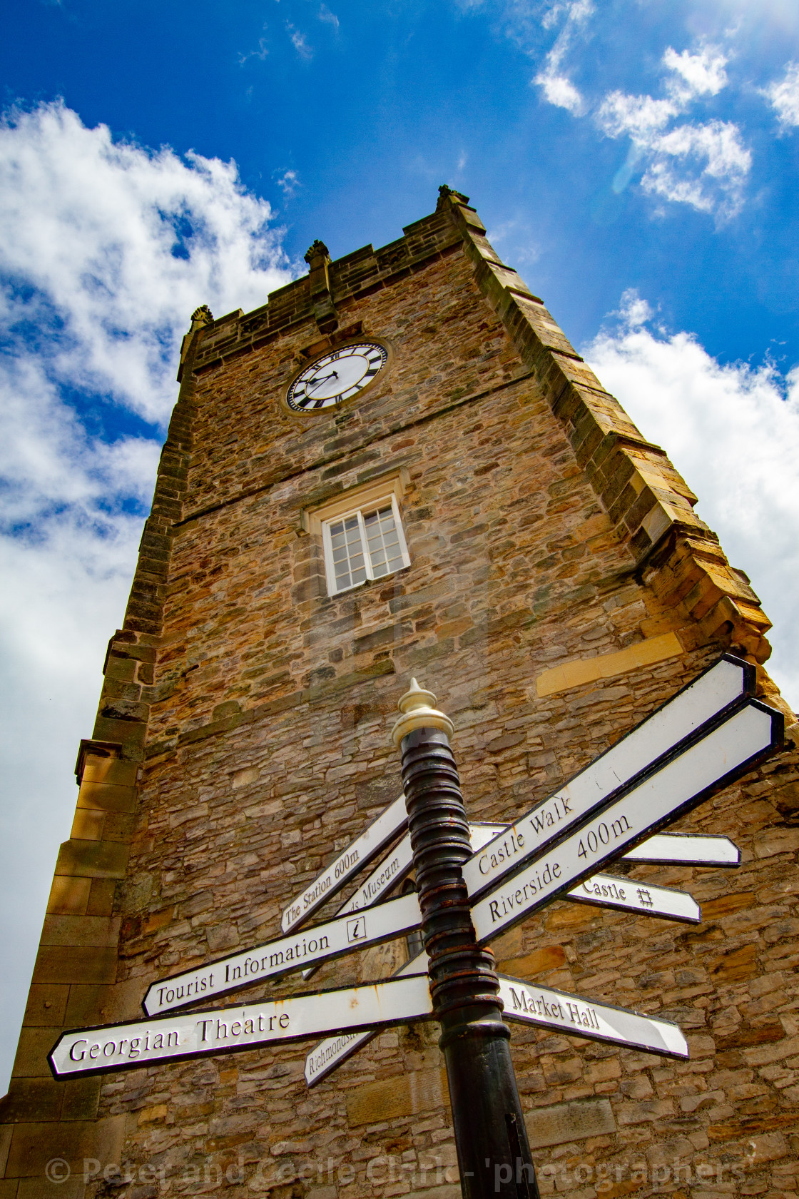 "Former Holy Trinity Church Tower a Grade I Listed Building in The Market Place, Richmond, North Yorkshire." stock image