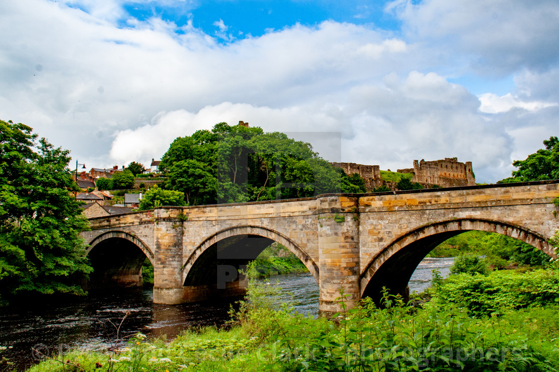 "River Swale at Richmond, North Yorkshire." stock image
